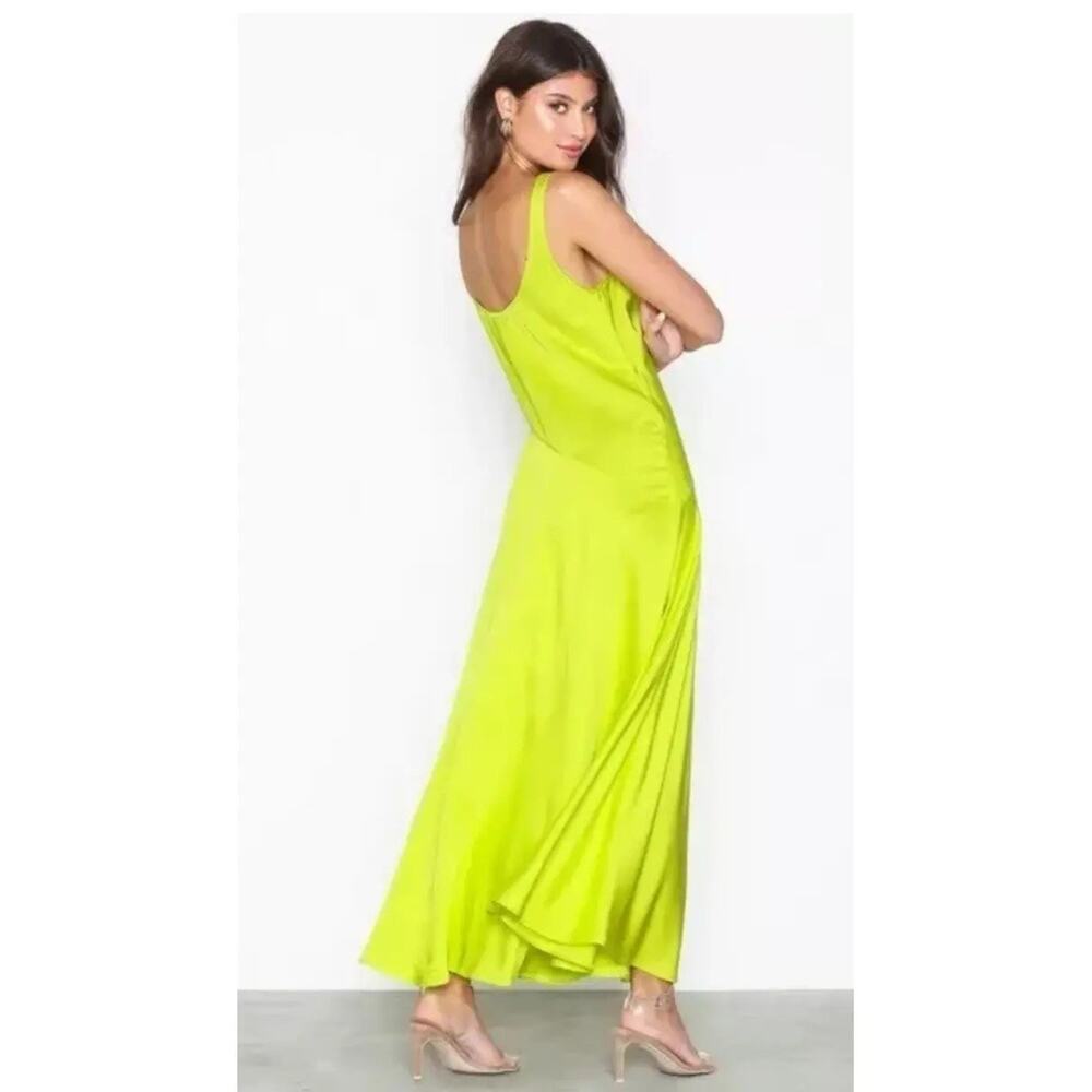 NWT Rumored Neon Green Midi Tank Silky Dress M